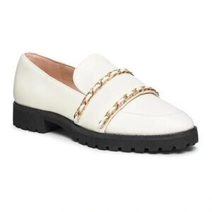 Elegant White Loafers with Gold Chain Detail - Karl Lagerfeld